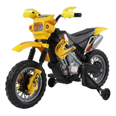 HOMCOM Kid's Yellow Ride-On Electric Motorbike | Battery Powered Toy Motorcycle