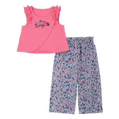 Tommy Hilfiger Girls' Pieces Pants Set Pink Carnation/White Bright