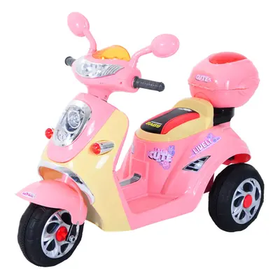 HOMCOM Electric Ride on Toy Car Kids Motorbike Children Battery Tricycle Pink