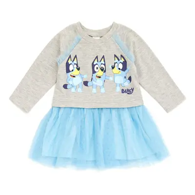 Bluey Little Girls French Terry Dress Blue