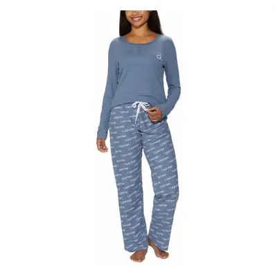 Calvin Klein Womens Piece Fleece Pajama Set Blue