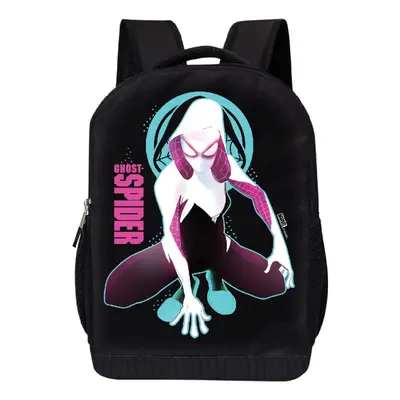 Marvel Spiderman Ghost Spider Backpack - Spider Gwen Stacy Black Backpack inch Mesh Padded Bag f