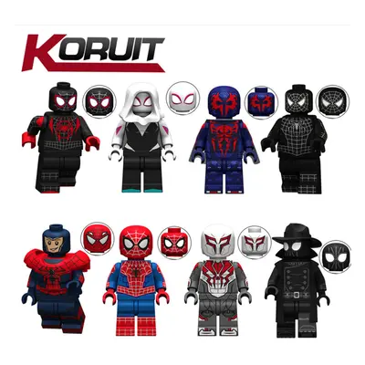 8PCS Spiderman parallel universe Mini figures Building Block Toy