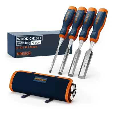 Presch chisel set for wood pc. with bag - Sharp chisel set (6, 12, 18, 24mm) - Professional firm