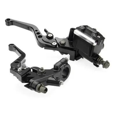 (Black) Pair 7/8 Motorcycle Brake Master Cylinder Clutch Reservoir Levers Universal