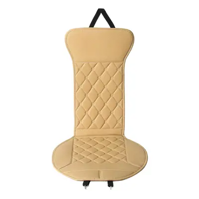 (Beige) Universal Car Front Seat Cover Chair Cushion Pad Mat Protector PU