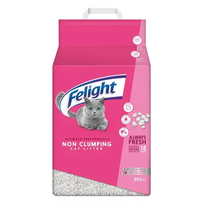 Felight Non-Clumping Cat Litter (20L Bag) - Antibacterial Silverfresh Technology, Prevents Odour