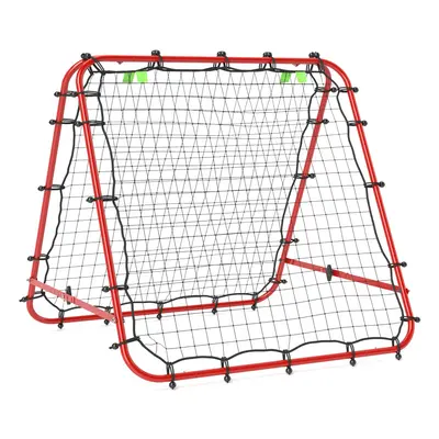 HOMCOM Rebounder Net Football Target Goal with Adjustable Angles, Red