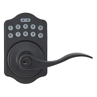 Amazon Basics Electronic Keypad Entry Lever Door Lock Matte Black 7.83 cm x 12.91 cm