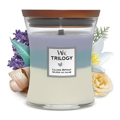 Medium Hourglass Trilogy Scented Candle | Calming Retreat | with Crackling Wick | Burn Time: Up 