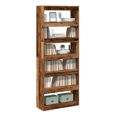 vidaXL Book Cabinet/Room Divider Old Wood 80x30x198 cm