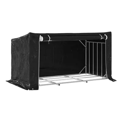 (200.5 x 100.5 x 110.5 cm) vidaxL Firewood Rack with Rain Cover 100.5x100.5x110.5 cm Galvanised 