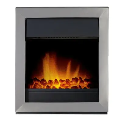 Adam Vancouver Electric Fire in Brushed Steel