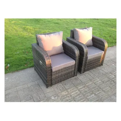 2 PC Reclining Rattan Sofa Chair Outdoor Garden Furniture Set Cushion