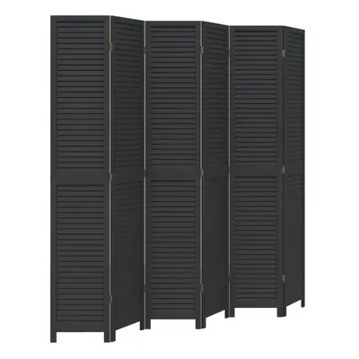 vidaXL Room DividerÃÂ Panels Room Privacy Screen Black Solid Wood Paulownia