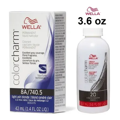 (8A+ Developer (Vol. 20) 3.6oz) Wella Color Charm Permanent Liquid Color | Wella Permanent Hair 