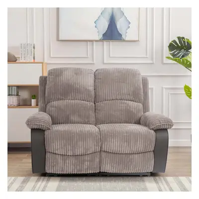 (Grey, Seater Sofa Only) Fabric Jumbo Cord Sofa Seater Seater Chair Recliners Grey or Brown