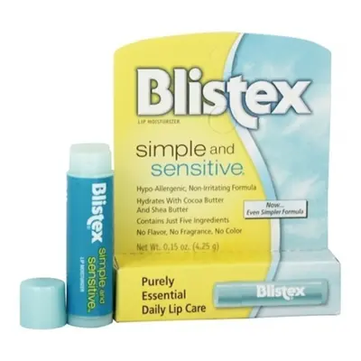 Blistex Moisturizers Simple and Sensitive Unflavored Oz Pack of