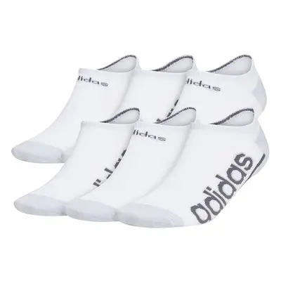 adidas Men's Superlite Linear 3.0 No Show Socks (6-Pair) White/Clear