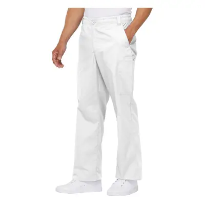 Dickies Men's Signature Elastic Waist Scrubs Pant White Large Tall