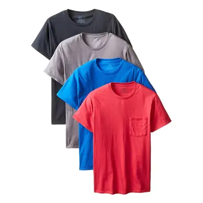 Fruit of the Loom Mens Crewneck T-Shirts Assorted Large (Pack of 4)