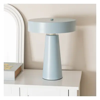 Modern Compact Size Blue Metal Bedside Table Lamp Shade Light