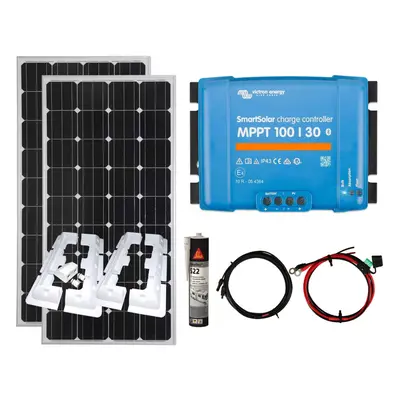 Victron 300w Mono Solar Panel Kit MPPT Smart Charging Controller Battery Mounts