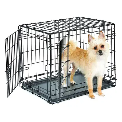 New World Newly Enhanced Double Door New World Dog Crate Includes Leak-Proof Pan Floor Protectin