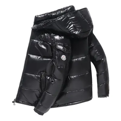 (L, Black) Winter Men's Warm Hooded Duck Down Jacket Short Coat