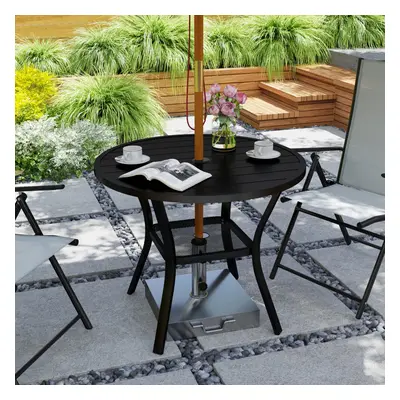 Outsunny cm Garden Dining Table, Round Garden Table with Parasol Hole