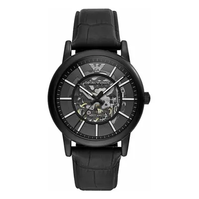 Emporio Armani Men's Casual WatchÂ¦Skeleton DialÂ¦Rubarized Leather StrapÂ¦AR60008