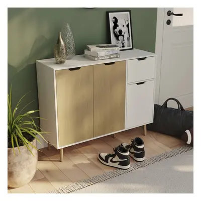 (Oak & White) Vida Designs Door Drawer Sideboard Storage