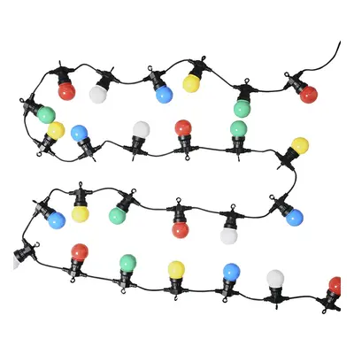 Set of IP44 Rated 8.7M Outdoor Garden Integrated LED Festoon Multicoloured Lights - 3000K [Warm 