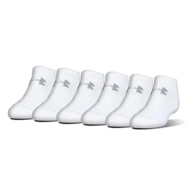 Under Armour Youth Cotton No Show Socks Multipairs White/Gray (6 Pai