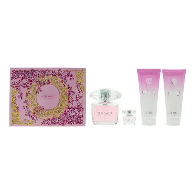 Versace Bright Crystal Piece Gift Set: Eau De Toilette 90ml - Shower Gel 100ml - Body Lotion 100