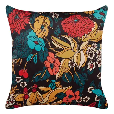 Velvet Cushion Floral Pattern x cm Multicolour PROTEA