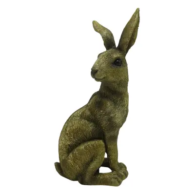 - 24cm Copper Sitting Garden Hare Statue - Hare Ornaments for the Home - Highly Detailed Lawn Or