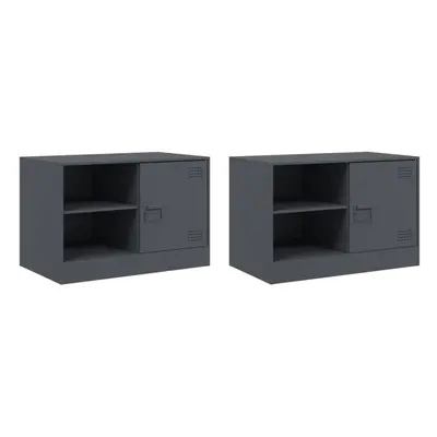 (anthracite, pcs) vidaXL TV Cabinet TV Stand TV Unit Entertainment Centre Media Cabinet Steel