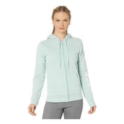 adidas womens Essentials Linear Hoodie Green Tint Small