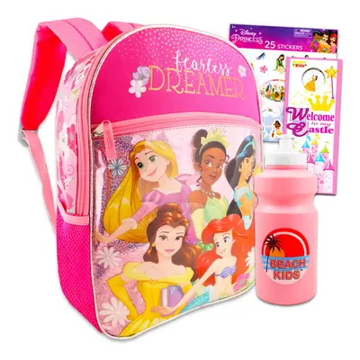 Disney Princess Backpack for Girls - Bundle with 16"" Disney Princess Princess Backpack Plus Sti