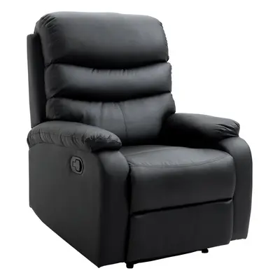 HOMCOM Manual Recliner Chair Armchair for Living Room with Footrest Black