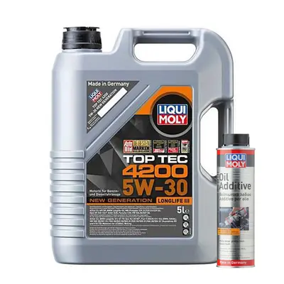 5L 5W30 Liqui Moly Top Tec BMW LL PORSCHE + Oil Additive 300ml