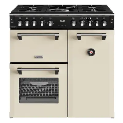 Stoves Richmond Deluxe 90cm Dual Fuel Range Cooker - Cream - A/A/A Rated with Equiflow Technolog