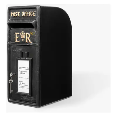 Post Box Black ER Pillar/Wall Mounted Letterboxes with Lock Mailbox For Outside Letter Box