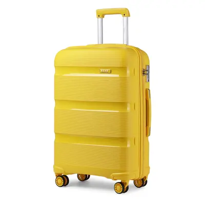 (Yellow, inch) to Piece PP Hard Shell Spinner Wheels Lightweight Suitcase with TSA Lock