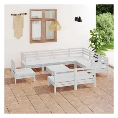 vidaXL Garden Lounge Set Outdoor Lounge Set Piece Solid Wood Pine White