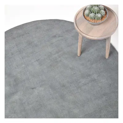 (150 cm Round, Grey) Hand Tufted Plain Cotton Large Round Rug