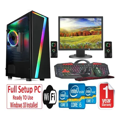 Fast GAMING PC Bundle - i5 16GB RAM 1TB GTX1050TI 4GB - Lighting Speakers - CASE