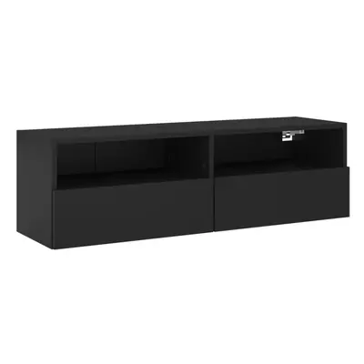 vidaXL TV Wall Cabinet Wall-mounted TV Cabinet TV Unit Black Engineered Wood