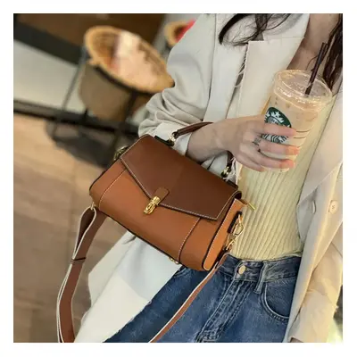 (caramel) Cow Leather Women's Luxury Bag New Fashion Trendy All-match Genuine Leather Shoulder B